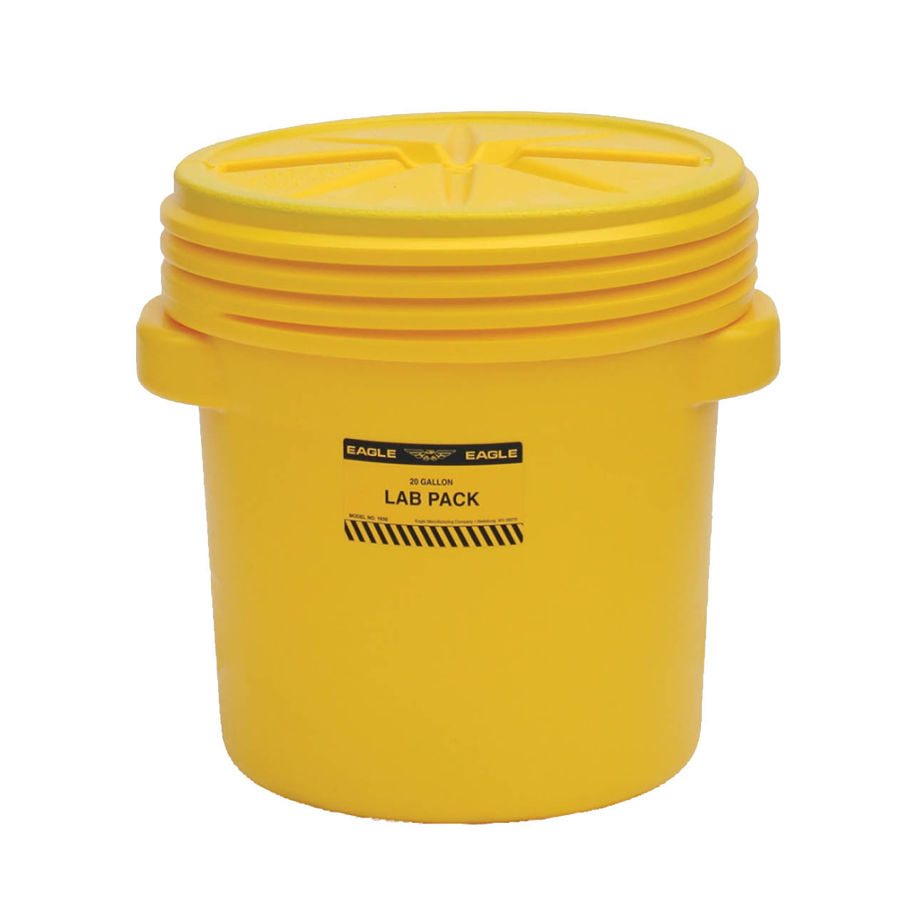 Justrite Eagle 1650 20 Gal. Lab Pack w/Screw-On Lid, Yellow - John