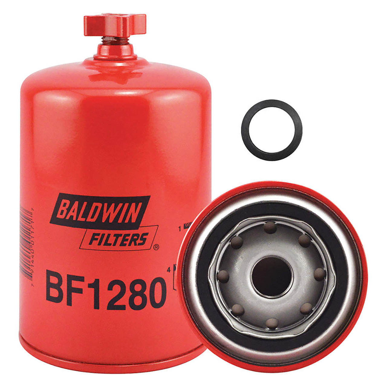 Baldwin Filters BF1280 Spin-On Fuel Filter w/Drain, 13/16 in