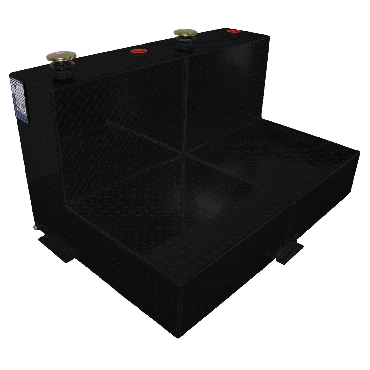 95 Gallon Aluminum L-shape Split Fuel Transfer Tank - Black Powder
