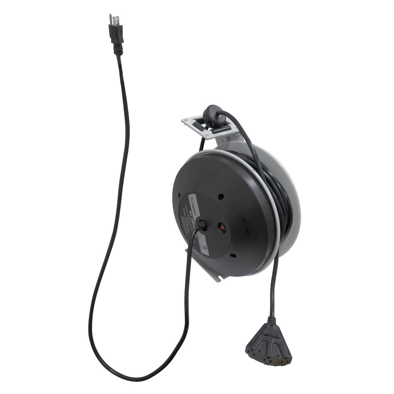 Reelworks Power Cord Reel w/ Triple Outlet, 12 AWG - 50