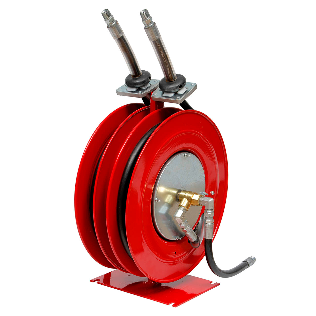 Duro 1500 Series Low Pressure Double Oil Hose Reel w/Hose, Reel & Hose, 3/8  in. x 40 ft. - John M. Ellsworth Co. Inc.