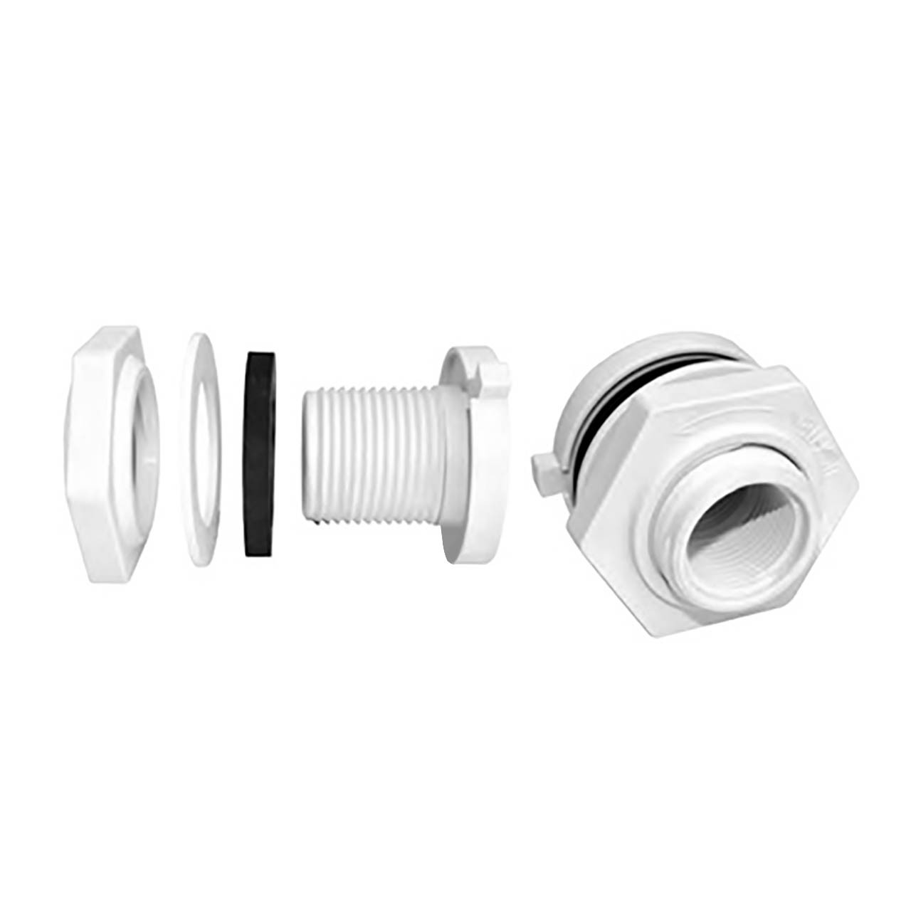 TerreMax Nylon Bulkhead Fittings, 3/4 in. Female NPT, Nitrile Rubber - John  M. Ellsworth Co. Inc.