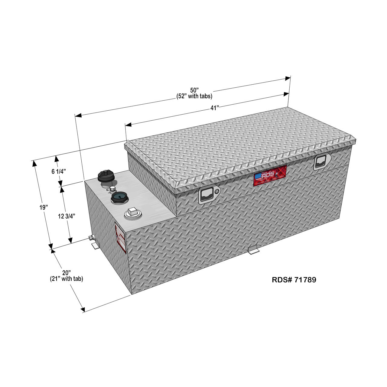 RDS 51 Gal. Aluminum Transfer Tank/Toolbox Combo