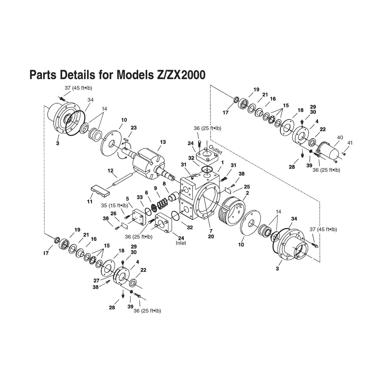 Corken Z Series Z2000/ZX2000 Coro-Vane® 2 in. NPT Ductile Iron LPG Sliding  Vane Pump Repair Kit