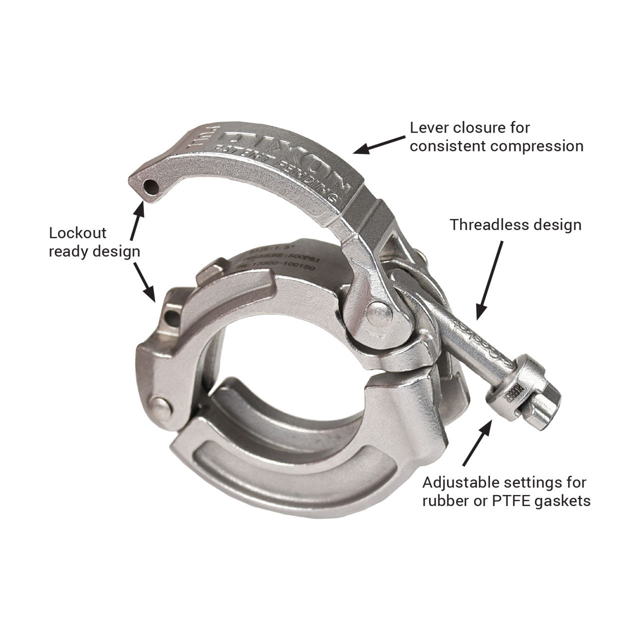 Dixon Sanitary 13SCC Series 2 in. 304 Stainless Steel Clever Clamp