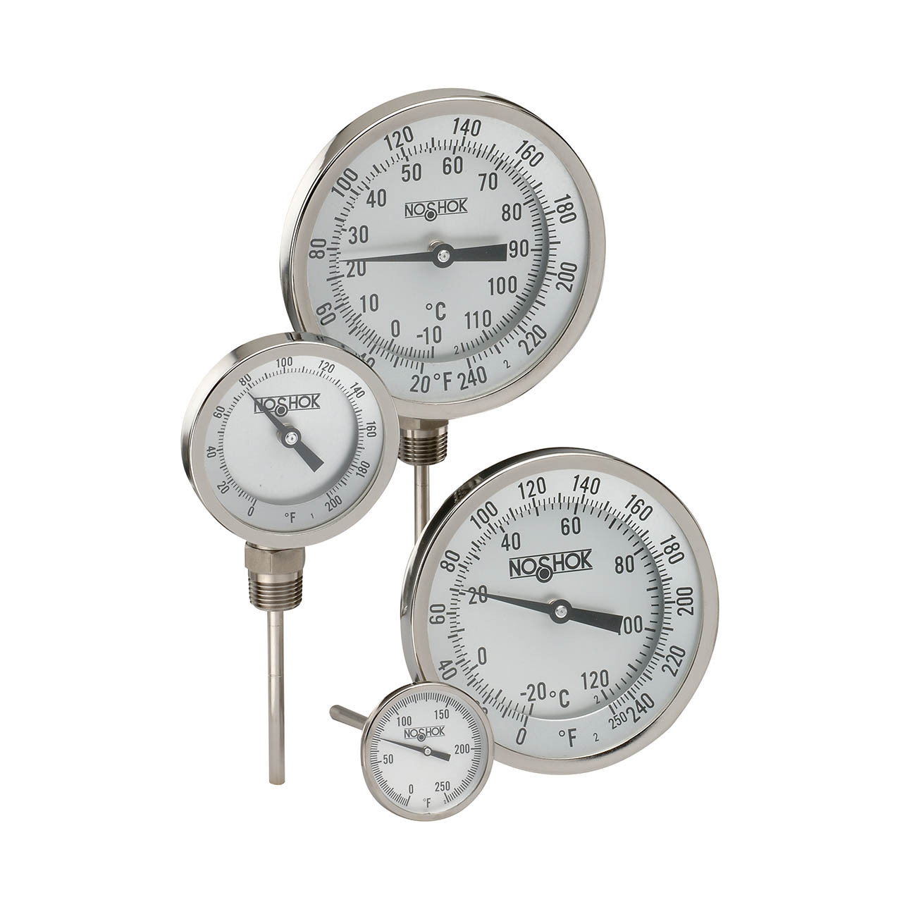 NOSHOK 300 Series 5 in. Dial Bimetal Thermometer w/ External Reset