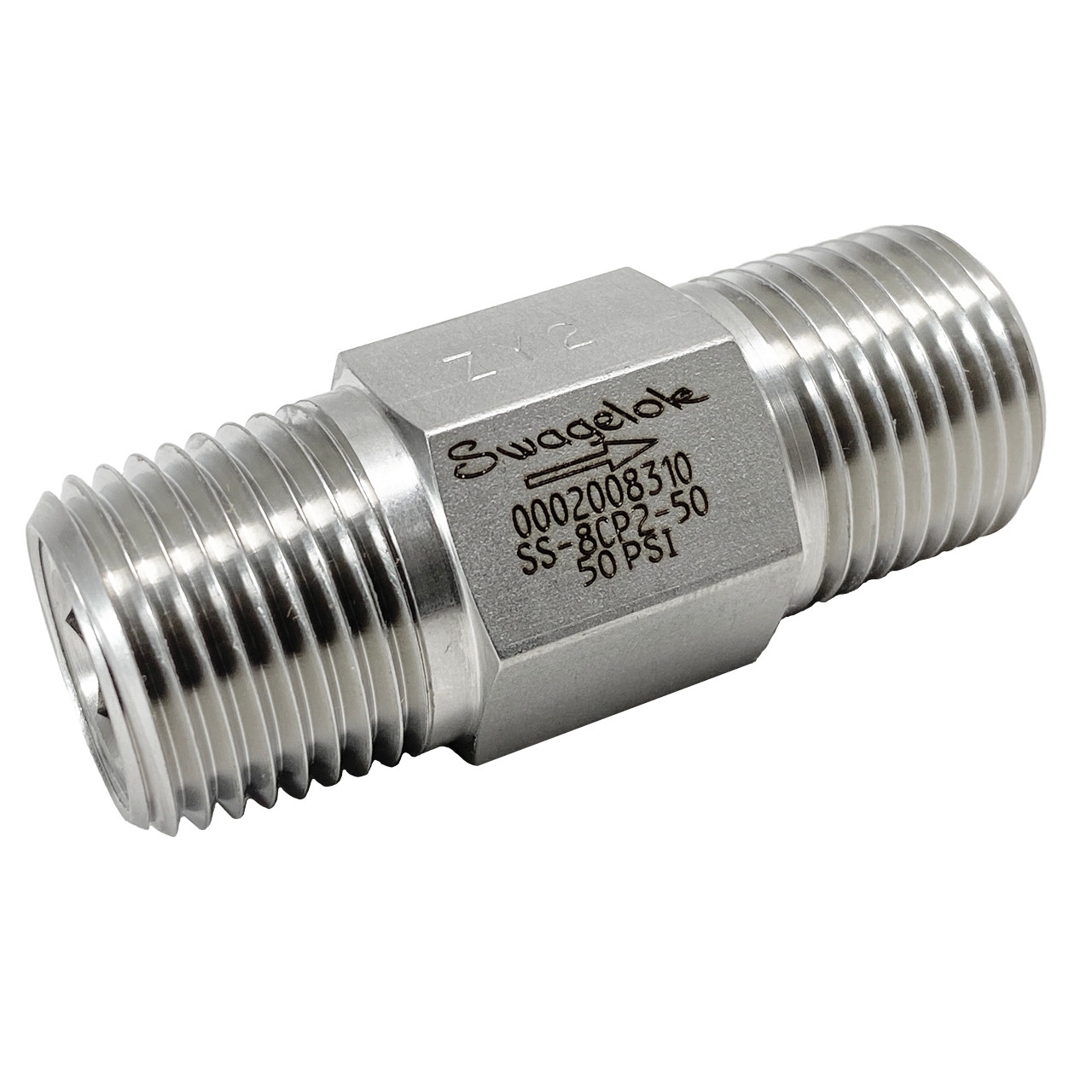 Swagelok Stainless Steel 1-Piece Poppet Check Valve, Fixed