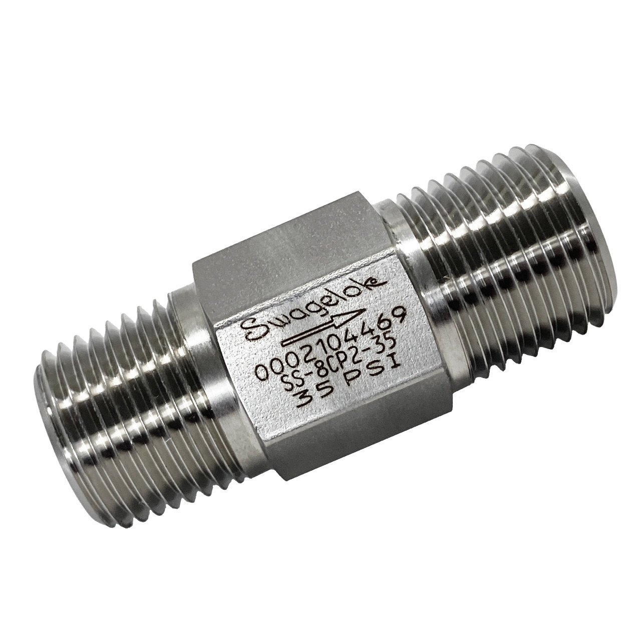 Swagelok Stainless Steel 1-Piece Poppet Check Valve, Fixed