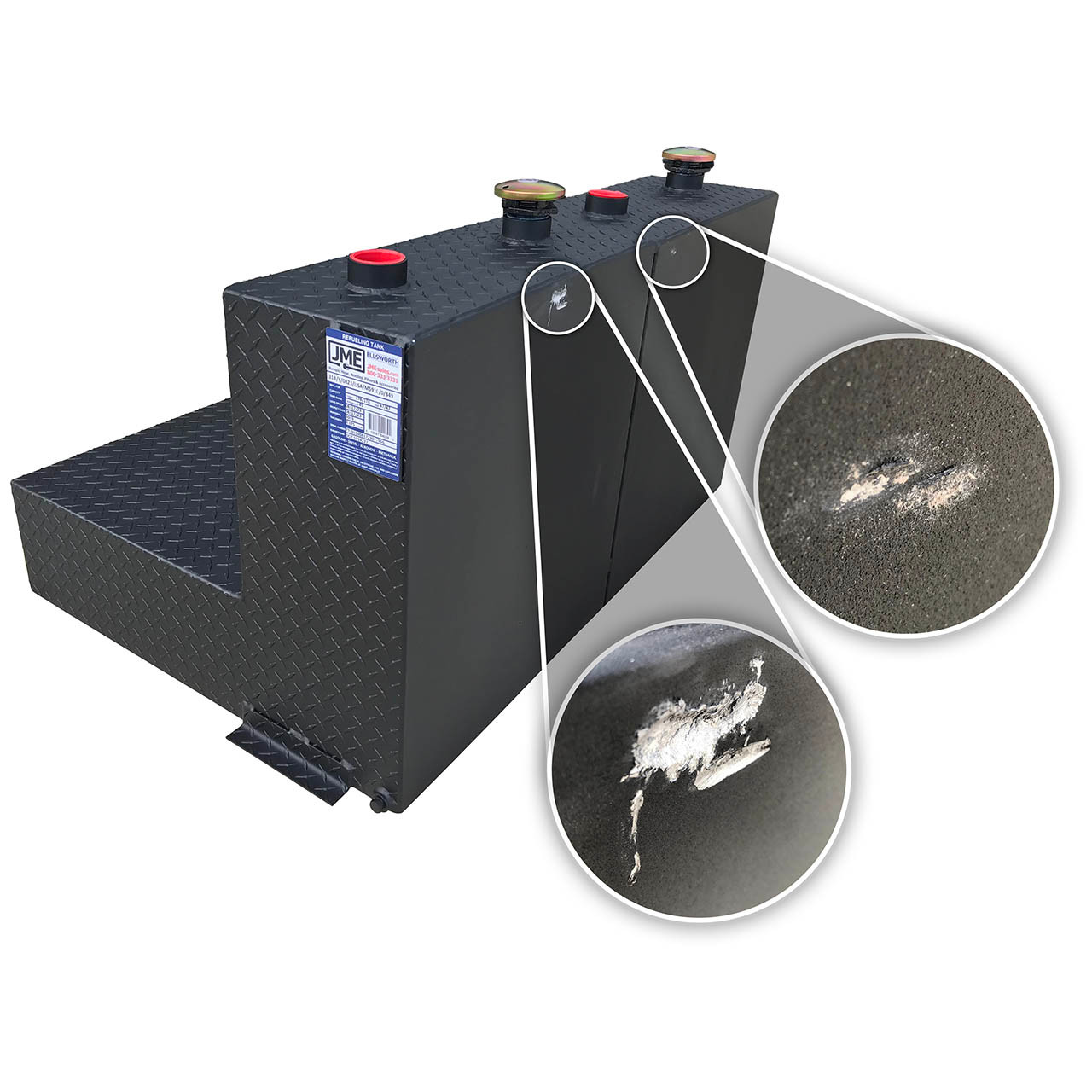 RDS Manufacturing 95 Gallon Powder Coated Aluminum L-Shaped DOT Certified  Transfer Tank/Toolbox Combo - Slightly Damaged