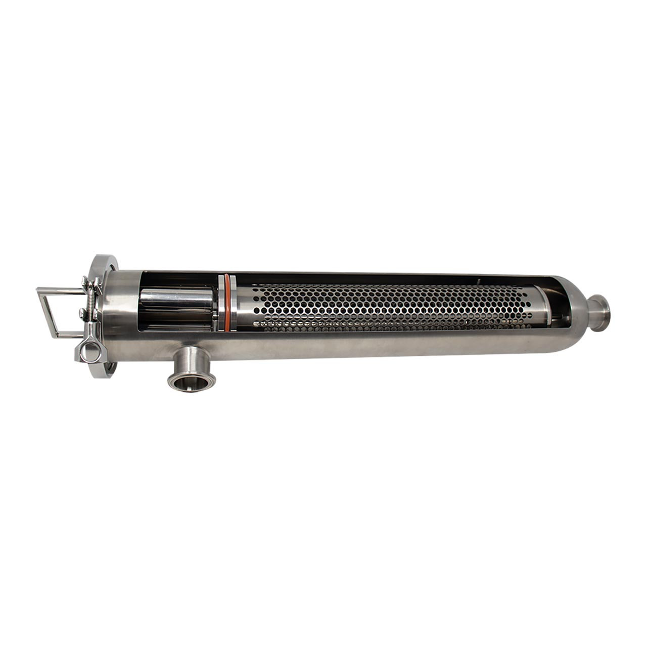 Sani-Matic 1 1/2 in. 316L SS Long Angle Line Strainer W/ End Inlet