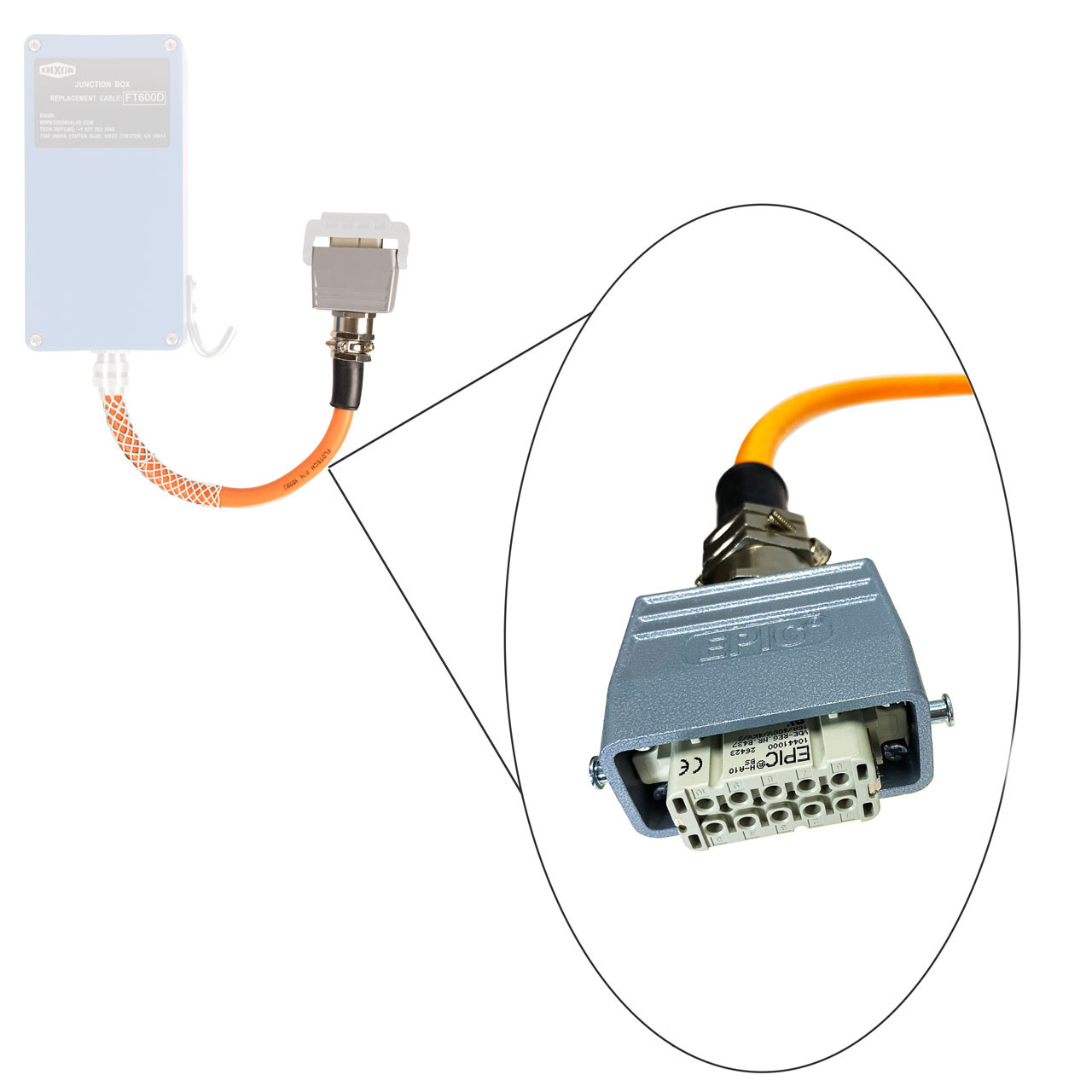 Dixon FT9074 Breakaway Junction Box Pigtail Cord w/ D Style