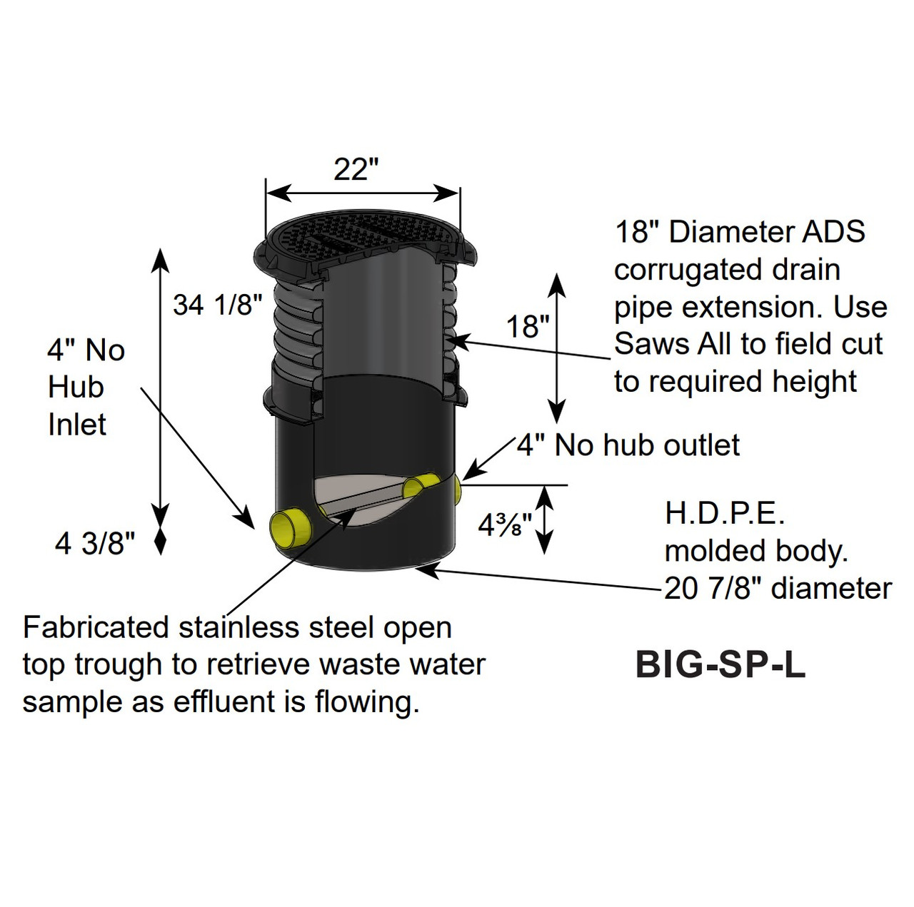 MIFAB BIG-SP-L Big Max Below Ground Sample Port - Inline Low