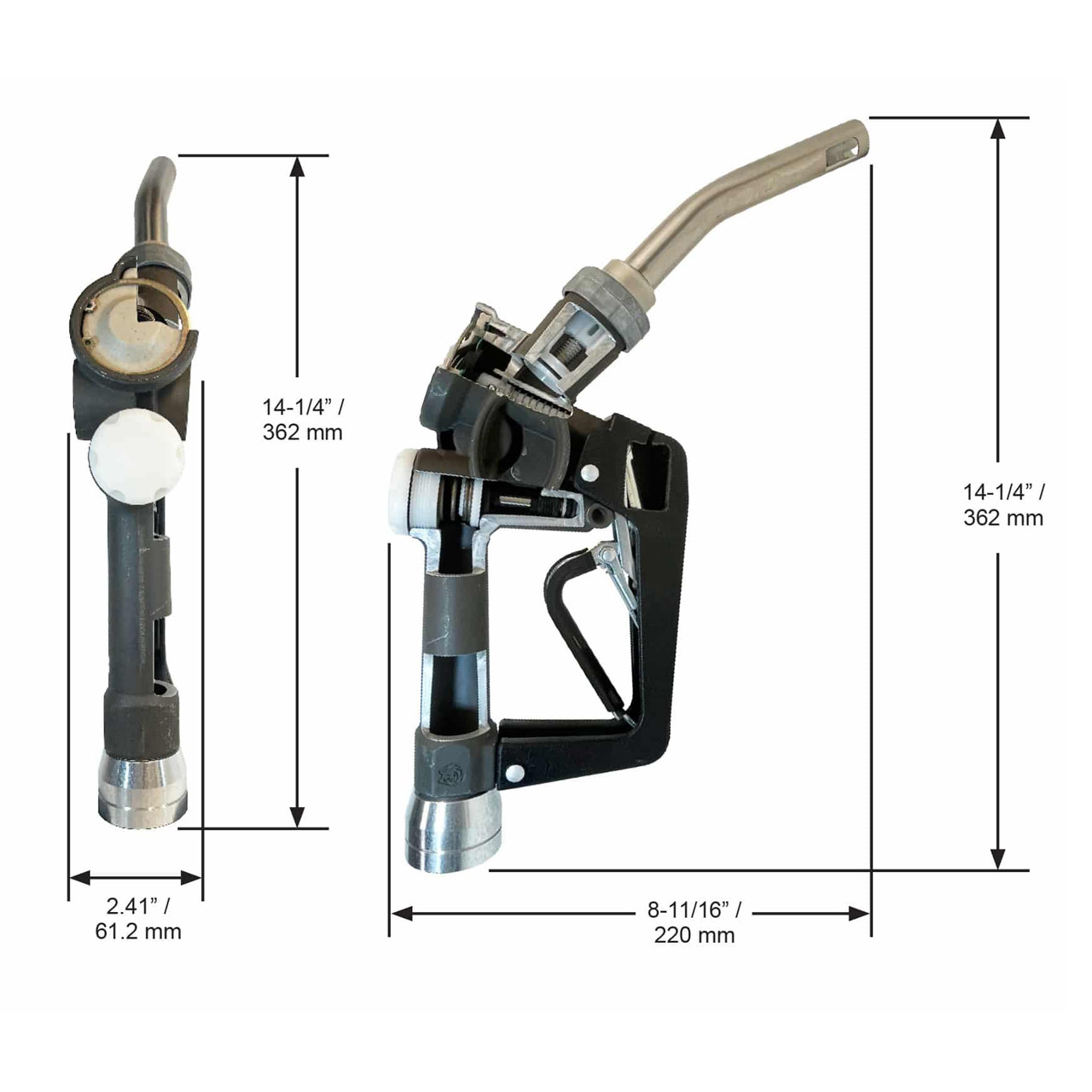 Husky M34 DEF Nozzle w/o Three Notch Hold Open Clip, w/ Wayne Magnetic ...