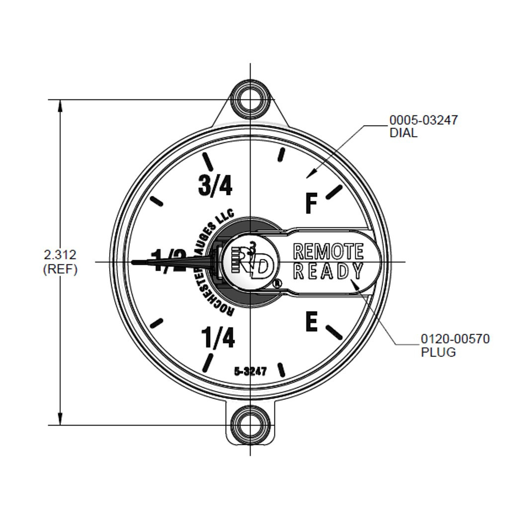 Rochester Gauges R3D-IND Remote Ready Dial - John M. Ellsworth Company