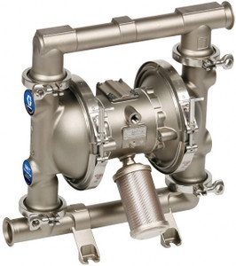 Graco 1590 FDA-Compliant 2 in. Double Diaphragm Sanitary Pumps w/ PTFE O-Rings & Balls, Overmolded PTFE Diaphragm