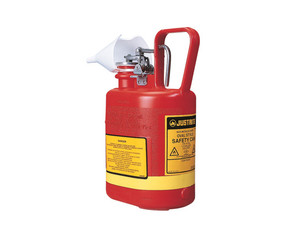 Justrite Nonmetallic Type I Cans for Flammables - Oval Safety Can - 1 Gallon - Red