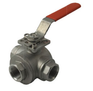 Dixon Sanitary 3-way Industrial Stainless Steel Ball Valve - L Port - 1 1/4 in.