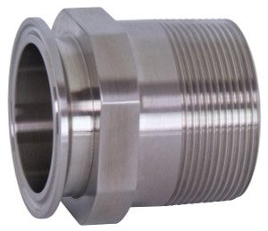 Dixon Sanitary 21MP Series 316L Stainless 1 in. Clamp x Male NPT Adapters - 1 in. - 2 in.