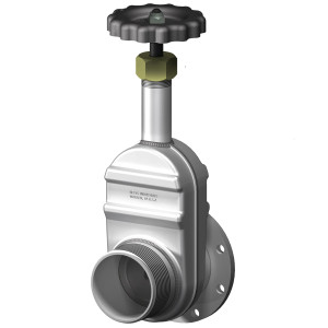 Betts 4 in. Manual Gate Valve - TTMA Flanged x Male NPT Thread - Steel Body, Steel Stem