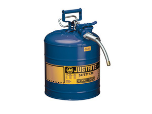 Justrite 7250320 Type II AccuFlow 5 Gallon Safety Gas Can w/ 5/8 in. Spout (Blue)