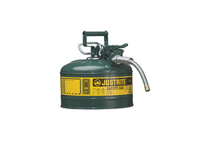 Justrite Type II AccuFlow 1 Gal Safety Gas Can w/ 5/8 in. Spout (Green)