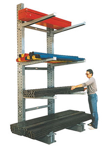 MECO Medium Duty Cantilever Rack Single Sided, 8 ft. H, 5,300 lb Cap., 33 in. L Base w/24 in. L Arms