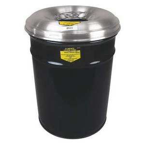 Justrite 6 Gal Cease-Fire Ash and Butt Receptacle (Black)