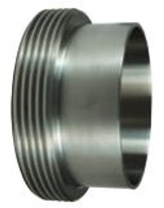 Dixon Sanitary John Perry Threaded Long Weld Ferrule - 316L Stainless Steel - 2 in.