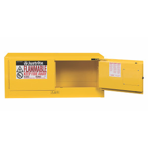 Justrite Sure-Grip Ex 12 Gallon Piggyback Cabinet - Self-Closing