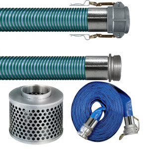 Kuriyama 4 in. Water Suction & Discharge Hose Kit w/ Strainer & Camlock Couplings - for Water Transfer Pumps