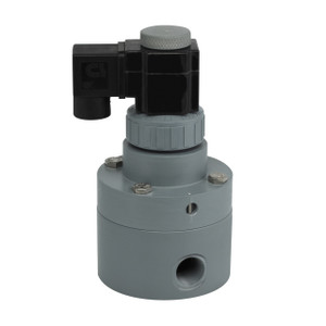 Plast-O-Matic 1/2 in. Series PS High Flow Pilot Operated Solenoid Valve w/ FKM Seal