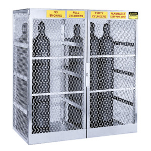 Aluminum Compressed Gas Lockers Vertical Storage - 20 Cylinders