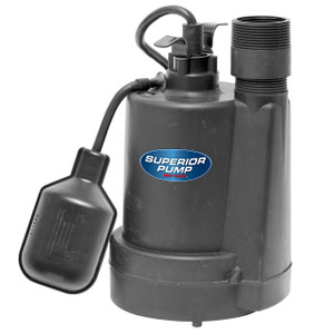 Decko 92255 1/4 HP Thermoplastic Sump Pump with Tethered Float Switch - 30 GPM