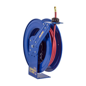 Low Pressure Spring Rewind Hose Reel with Super Hub: 3/8 I.d, 50' Hose Capacity, with Hose, 300 PSI