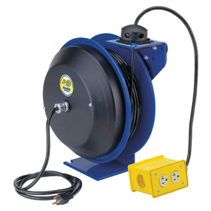 Coxreels EZ-PC Series Power Cord Reel w/ Quad Receptacle - 100 ft. - 12 AWG  - John M. Ellsworth Co. Inc.