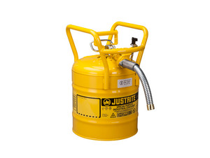 Justrite 5 Gal UNO D.O.T. Safety Gas Can For Flammables w/ 1 in. Spout (Yellow)