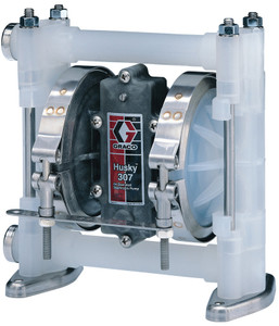 Graco Husky 307 3/8 in. NPT Polypropylene Air Diaphragm Pump w/ PTFE Diaphragms & Balls, Stainless Steel Seats