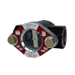 OPW VISI-FLO 1500 1/2 in. FNPT Carbon Steel Sight Flow Indicator w/ Fluorocarbon Seal - Bi-Directional Flapper