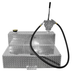 47 Gallon Aluminum L-shape Fuel Transfer Tank w/ GPI 50 Gallons Per 100 Strokes Pump
