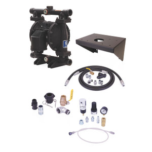 Graco Husky 1050A 1 in. NPT Wall Mount Aluminum Air Diaphragm Pump Package /w TPE Diaphragms & Seats, Acetal Balls