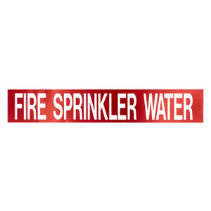 Marking Services Self-Adhesive Pipe Markers - Legend "Fire Sprinkler Water"