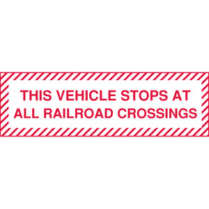 Labelmaster Removable Vinyl "This Vehicle Stops" RR Decal