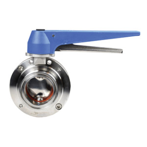 Dixon B5116 304 Stainless Steel Trigger Handle Sanitary Butterfly Valve w/ Silicone Seals - Clamp End