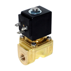 Granzow E Series 3/8 in. Normally-Closed Brass General Purpose Two-Way Solenoid Valve w/ Viton Seal - 24 Volt DC