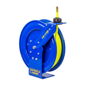 Coxreels SH Series Heavy-Duty Air Reel w/ High Visibility Safety Hose - Reel & Hose - 3/8 in. x 50 ft.
