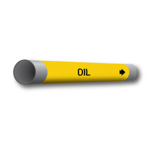Marking Services Series MS-970 Coiled Plastic Marker, "Oil", Yellow