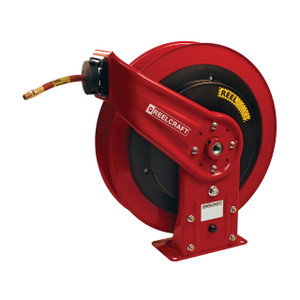 Reelcraft 1/2 in. x 50 ft. Series RS7000 REELSAFE™ Low Pressure Controlled Return Air/Water Hose Reel - Reel & Hose