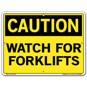 Vestil SIC Series Caution Watch For Forklifts Safety Sign 12 1/2 in. x 9 1/2 in.