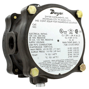 Dwyer Series 1950G Explosion-Proof Differential Pressure Switch, 120VAC