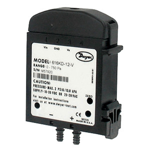 Dwyer Series 616KD Differential Pressure Transmitter, Inches Water Column, 4-20mA, 2% Accuracy